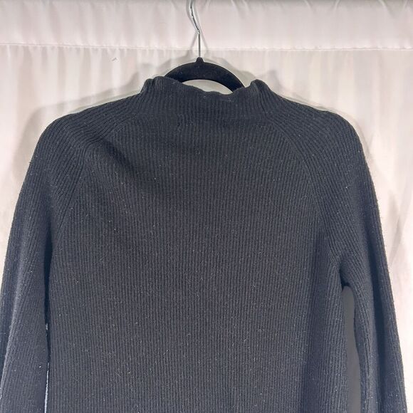 Banana Republic Wool Cashmere Blend Sweater Women Small Black Ribbed Bell Sleeve - Picture 9 of 10